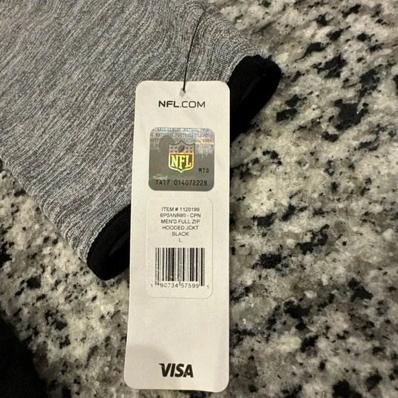 NFL Carolina Panthers Football‎ Gray Full-Zip Hoodie Sweat Shirt Size Large #368 - Picture 7 of 11